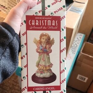 House of Lloyd Caring Angel Christmas Figurine - Cream, Pink, Gold